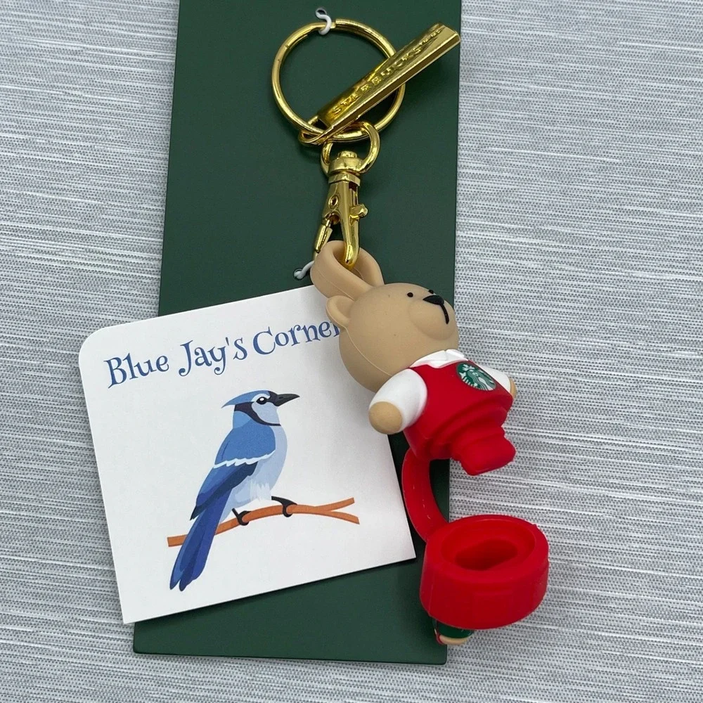 Starbucks Stopper Keychain‎ for Reusable Cup Bearista Red Apron Christmas 2025